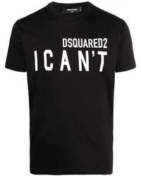DSquared² T-Shirt mit "I can't"-Print - Schwarz