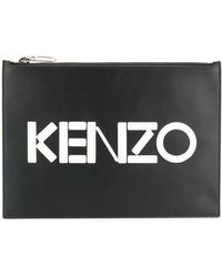 KENZO Black Leather Pouch