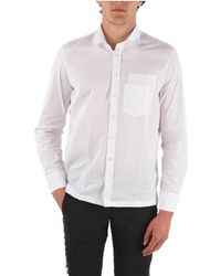 Neil Barrett Baumwolle Hemd mit gestreiften Einsätzen in Weiß für Herren Herren Bekleidung Hemden Freizeithemden und Hemden 