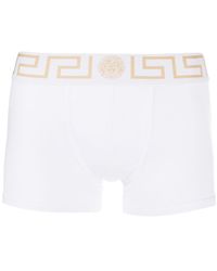 Versace Shorts mit Greca-Bund - Weiß