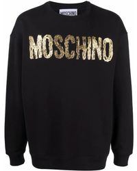 Moschino Sweatshirt mit gemaltem 3D-Logo - Schwarz