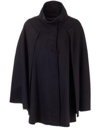 Max Mara Wool Poncho - Blue