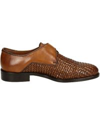 Leonardo Shoes Brown Leather Monk Strap Shoes