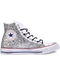 high top silver glitter converse