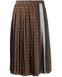 Burberry Silk Skirt - Brown