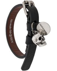 Alexander McQueen Black Leather Bracelet
