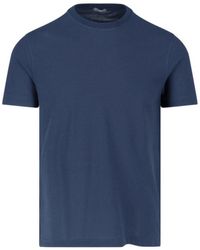 Zanone Herren baumwolle t-shirt - Blau