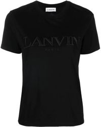 Lanvin Sweatshirt mit Logo-Stickerei - Schwarz