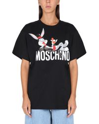 Moschino Damen baumwolle t-shirt - Schwarz