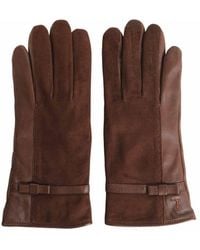 Trussardi Nappa And Suede Gloves - Brown