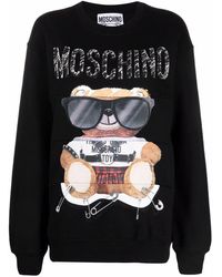 Moschino Sweatshirt mit Teddy-Print - Schwarz
