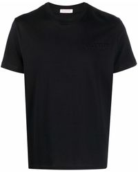 Valentino T-Shirt mit Logo-Prägung - Schwarz