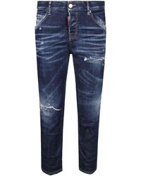 DSquared² Denim Andere materialien jeans in Blau Damen Bekleidung Jeans Capri-Jeans und cropped Jeans 
