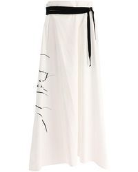 Ann Demeulemeester Baumwolle Andere materialien hemd in Weiß Damen Bekleidung Röcke Maxiröcke 