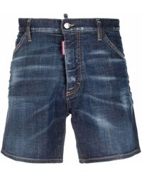 DSquared² Jeans-Shorts im Distressed-Look - Blau