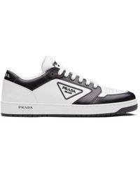 Prada District Low-top Leather Sneakers - White