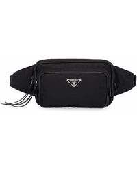 prada leather trimmed belt bag