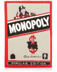 Olympia Le-Tan Cotton And Wool Monopoly Popular Edition Book Clutch - Red