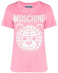 Moschino T-Shirt mit Logo-Print - Pink