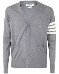 Herren Bekleidung Pullover und Strickware V-Ausschnitt Pullover Thom Browne Andere materialien strickjacke in Grau für Herren 