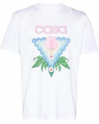 CASABLANCA T-Shirt mit Memphis Icon-Print - Weiß
