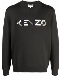 Maglione con logo ricamato in rosa e multicolore - donna - KENZO -  divincenzoboutique.com