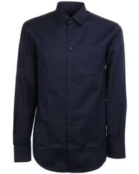 Emporio Armani Blue Cotton Shirt