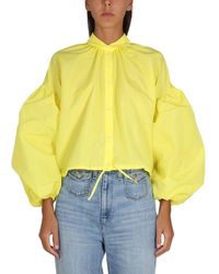 MSGM Damen polyester hemd - Gelb