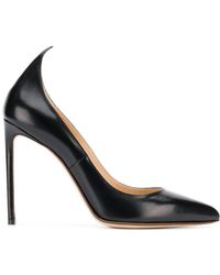 Francesco Russo Black 105 Leather Court Shoes