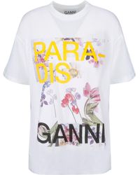 Ganni Paradise Floral Print T-shirt - White