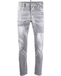 DSquared² Skinny-Jeans in Distressed-Optik - Grau