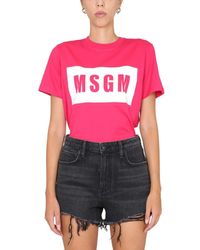 MSGM Damen baumwolle t-shirt - Pink