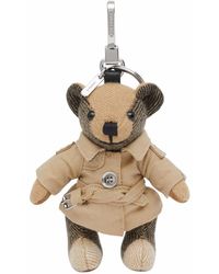 Burberry Teddy Bear Keychain With Logo - Mettallic