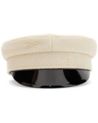 Caps & Mützen Damen Accessoires Hüte Ruslan Baginskiy Bretonische Mütze Aus Stroh Und Baumwolle Mit Logo in Natur 