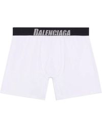 Balenciaga Shorts mit Logo-Bund - Weiß