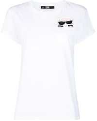 Karl Lagerfeld T-Shirt mit Logo-Patch - Weiß