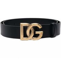 Dolce & Gabbana Gürtel mit DG-Schnalle - Schwarz