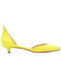 Francesco Russo Yellow Suede Court Shoes