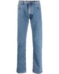 Off-White c/o Virgil Abloh Straight-Leg-Jeans mit diagonalen Streifen - Blau