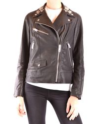 Burberry Leather Outerwear Jacket - Black