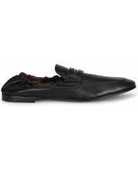 Herren Schuhe Slipper Dolce & Gabbana Leder Mokassin aus kalbsleder mit DG-wappenstickerei in Schwarz für Herren 
