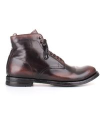Officine Creative Brown Leather Ankle Boots