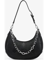 MCM - Aren Crescent Hobo Bag In Maxi Monogram Leather - Lyst