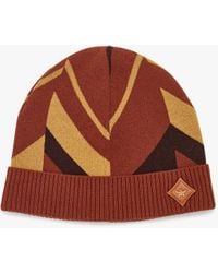 MCM - Mega Herringbone Beanie In Wool-cashmere Jacquard - Lyst