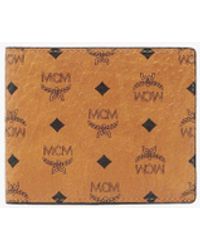 MCM - Logo Coated Canvas & Leather Wallet - Lyst
