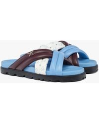 MCM - Monogram Cross Sandals In Lambskin - Lyst
