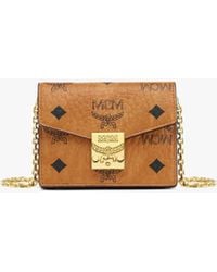 MCM - Tracy Chain Card Wallet In Visetos - Lyst