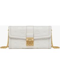 MCM - Tracy Chain Wallet In Embossed Monogram Leather - Lyst