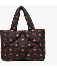 MCM - München Quilted Tote In Maxi Monogram Nylon - Lyst