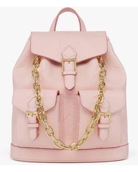 MCM - Aren Drawstring Backpack In Maxi Monogram Leather - Lyst